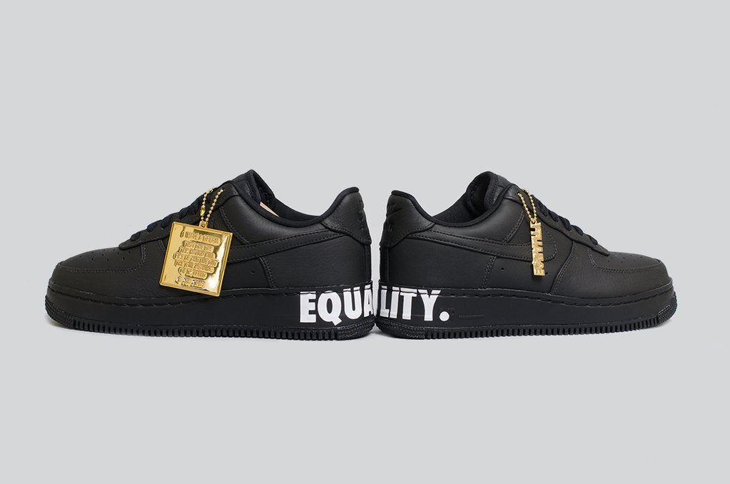 Nike Air Force 1 CMFT Equality QS Black White Gold